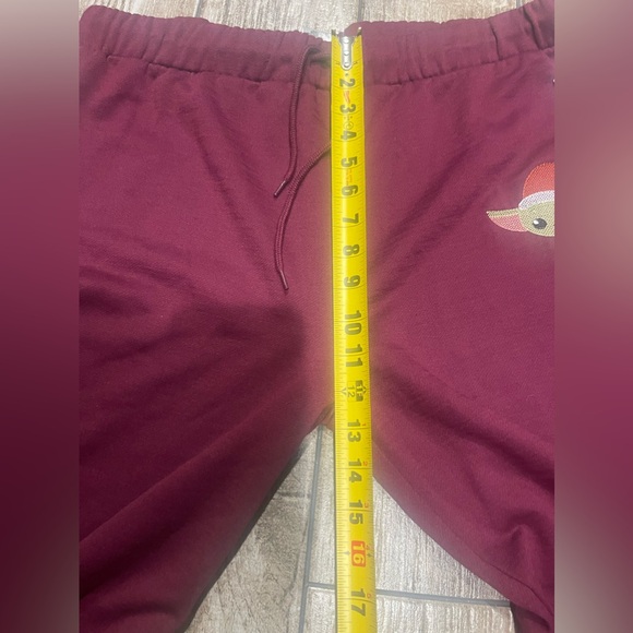 Star Wars Pants Women Burgandy Baby Yoda Christmas Soft Lounge XL Wide Leg NEW - Picture 8 of 8